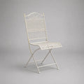 Sedia pieghevole esterna in acciaio bianco rotto, 45 × 55 × 94 cm