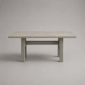 Tavolo da giardino in plastica rettangolare, resina intrecciata e metallo, grigio chiaro e grigio, 160 × 90 × 75 cm