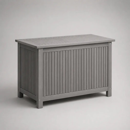 Scatola esterna rettangolare in legno grigio, 117 × 50 × 58 cm