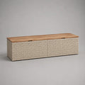 Scatola esterna in resina intrecciata in PE e legno massello, beige e marrone, 160 × 50 × 55 cm