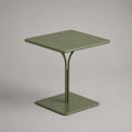 Tavolo quadrato esterno in acciaio verde oliva, 70 × 70 × 74 cm